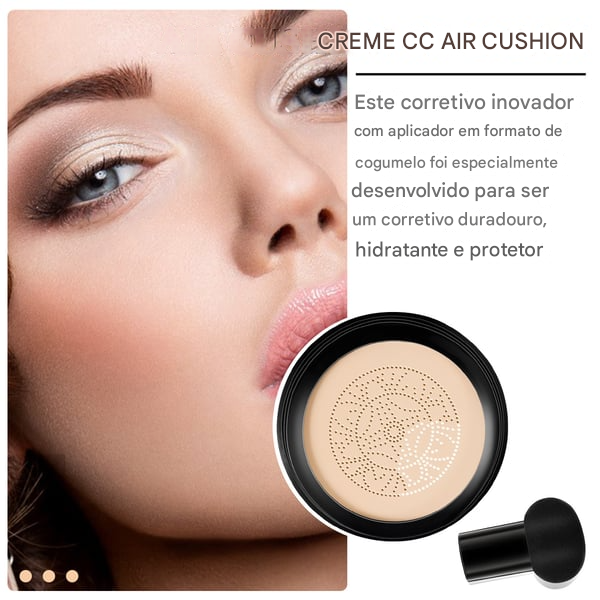 Creme CC com Almofada de Ar em Formato de Cabeça de Cogumelo 🌸