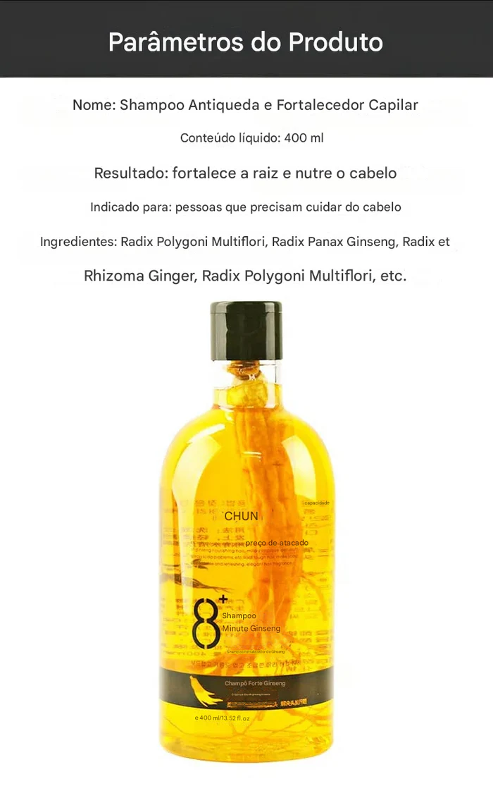 Xampu antiqueda de cabelo - Patente nº 1 em vendas no Brasil (Somente HOJE!)