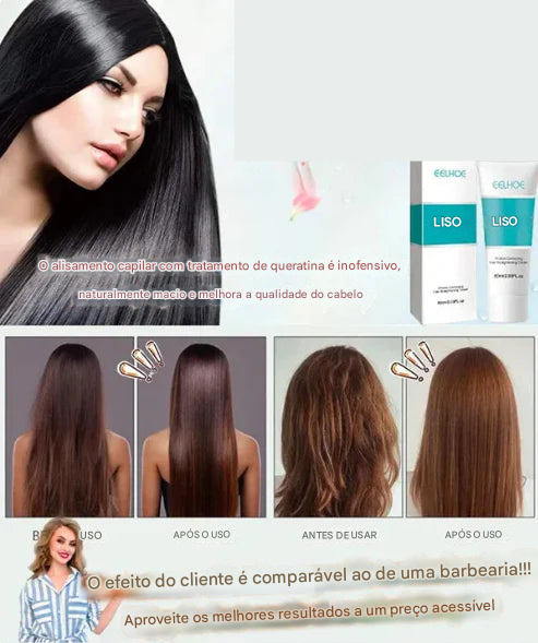 Creme de Alisamento Capilar com Seda e Queratina