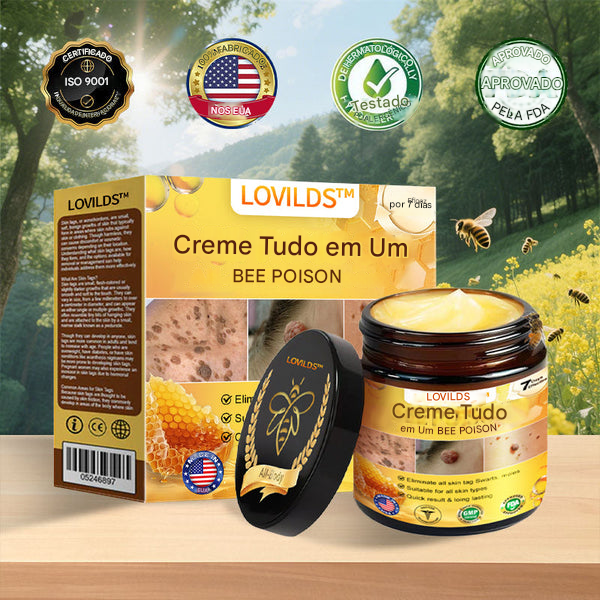 LOVILDS™ Creme Tudo-em-Um com Veneno de Abelha – Aprovado por Dermatologistas dos EUA