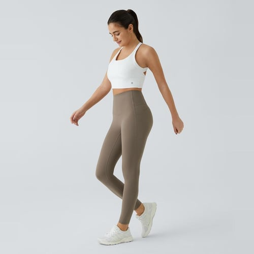 Leggings de treino com controle de barriga de cintura alta e bolsos laterais