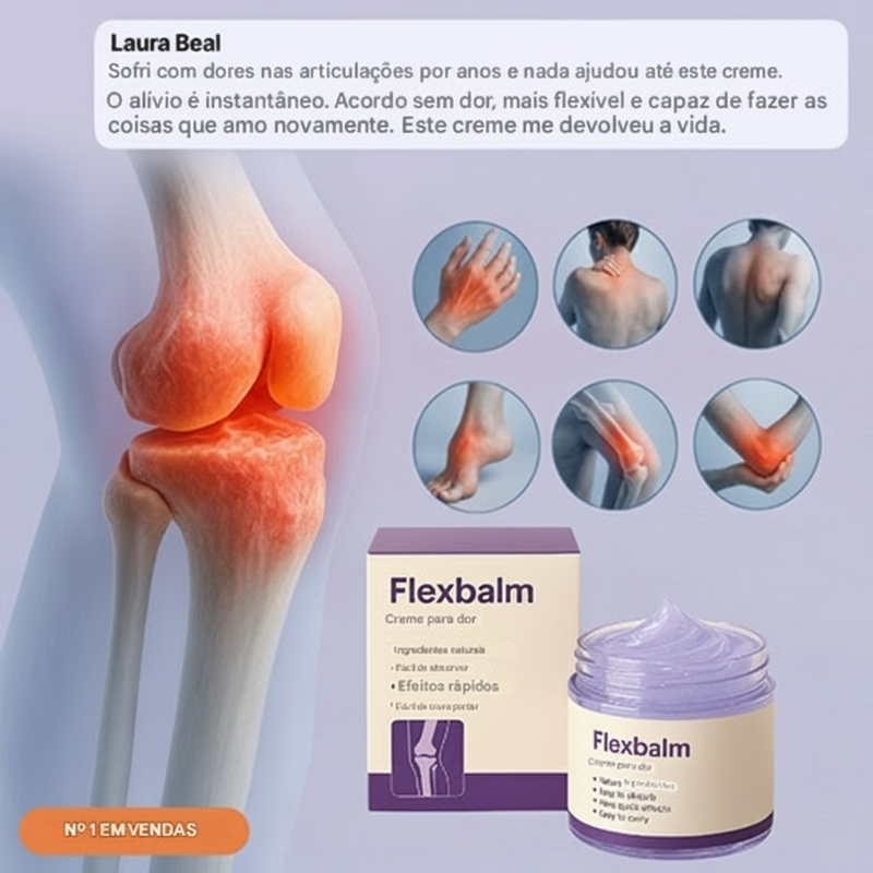 Flexbalm – Gel de Terapia para Alívio Rápido da Dor nas Articulações (Somente HOJE!)🔥